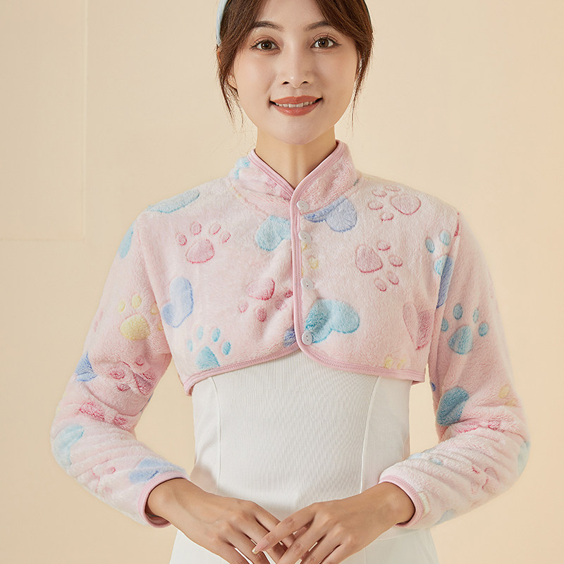 护肩颈椎坎肩睡觉空调保暖神器女月子喂奶披肩春秋冬护肩膀衣薄款
