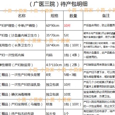 高档广医三院待产包孕产妇待产包 孕产妇入院用品套装计量纸卫生