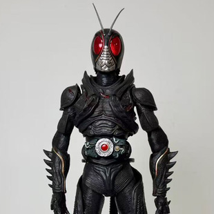 国产全新发光假面骑士黑日战损版黑衣人可动手办日版桌面景品摆件