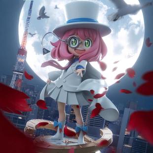 阿妮亚cos怪盗基德手办间谍过家家名侦探柯南桌面摆件动漫手办