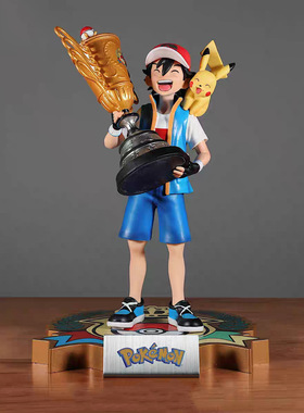 神奇宝贝 小智皮卡丘冠军版 手办模型礼物桌面摆件盒装雕像