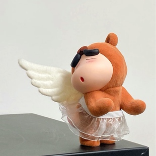 饰创意女生日礼物 周边手办植绒熊桌面摆件家居工位车载装