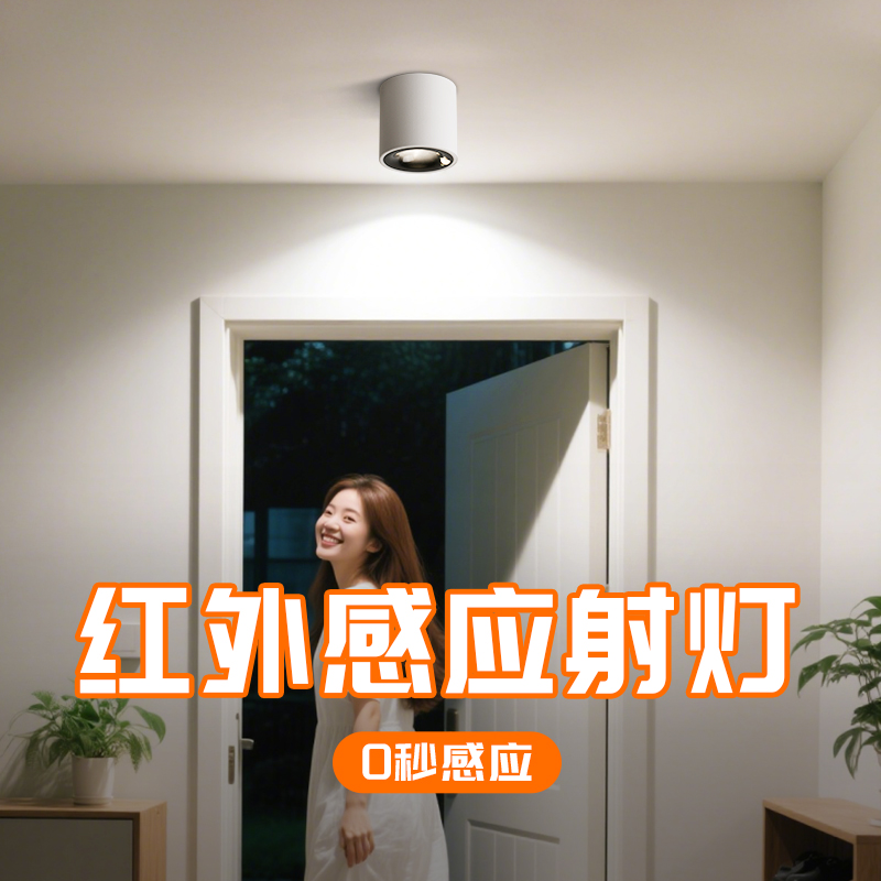 人体感应灯入户门吸顶射灯