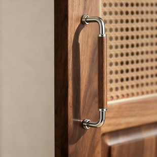 胡桃木拉手新中式中古风家具柜子复古橱柜衣柜抽屉高级感门把手