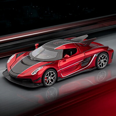 1_32柯尼塞格 Jesko Absolut红色超跑汽车模型儿童收藏金属摆件车