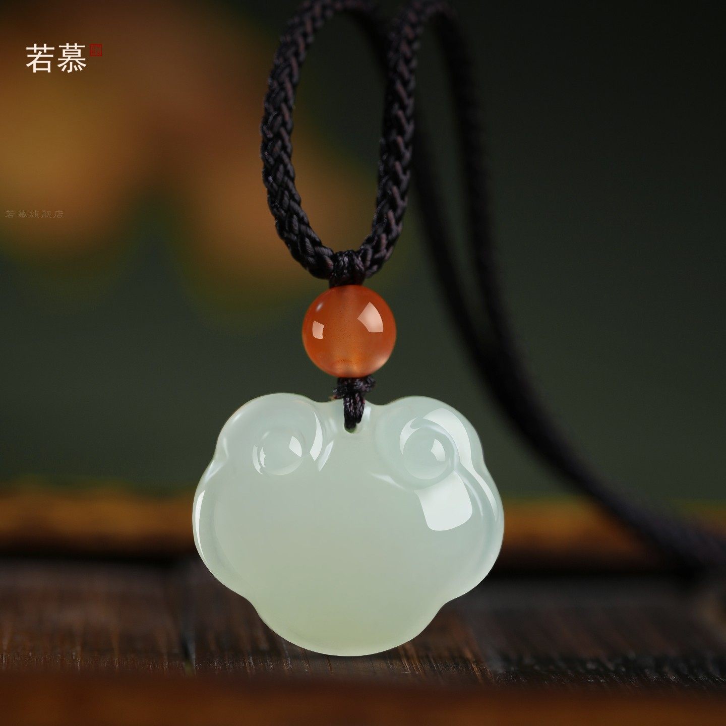 和田玉平安如意锁吊坠男女宝宝儿童玉石玉坠项链白玉挂件玉佩礼物