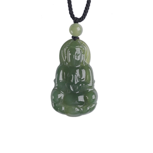 天然原创和田玉观音吊坠女士项链古法中国风玉石挂件锁骨链