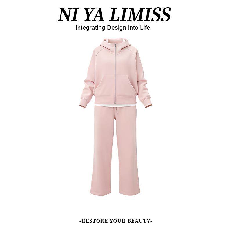 JOYIASS休闲运动服套装女2025新款冬装连帽卫衣外套宽松显瘦阔腿