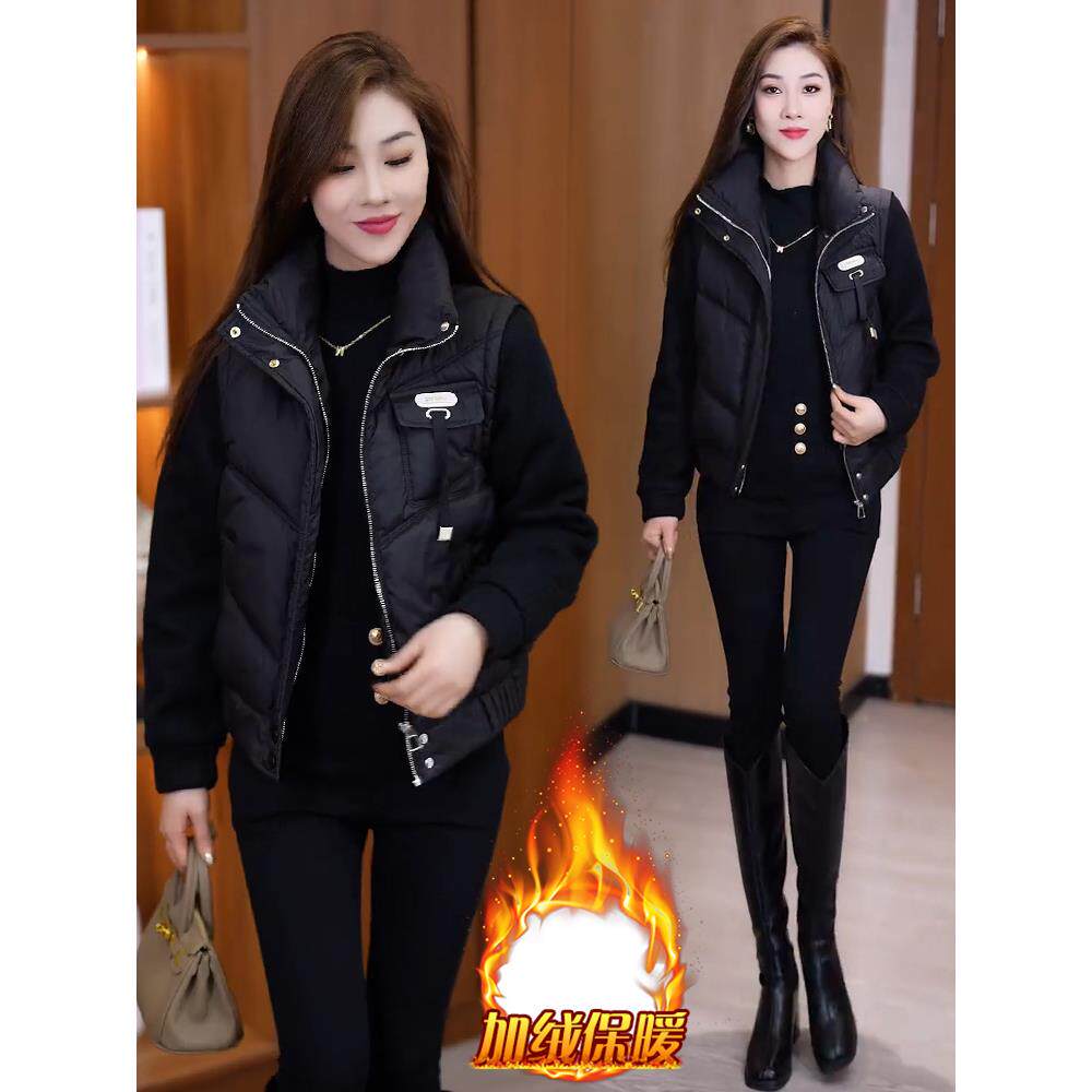 JOYIASS宽松百搭大码服女2025秋冬季新款韩版通勤加绒加厚保暖衣