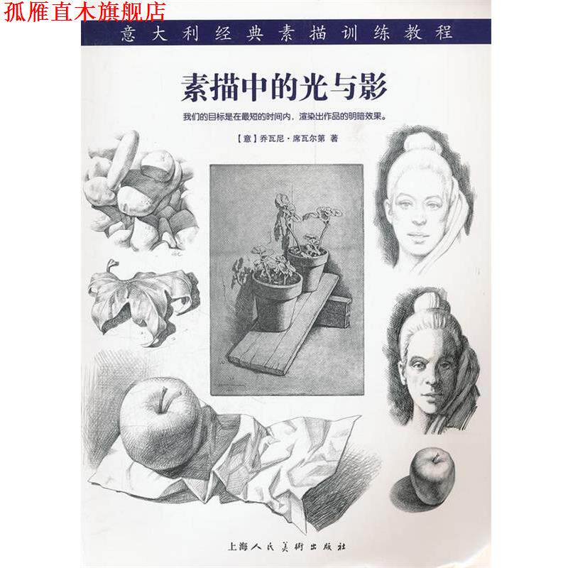 【正版书】 素描中的光与影---意大利经典素描训练教程-W (意)席瓦尔第,叶鹰 上海人民美术出版社