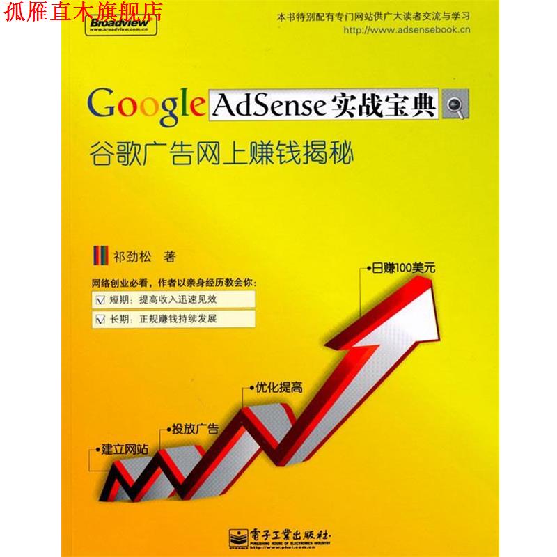 【正版书】 GoogleAdSense实战宝典谷歌广告网上赚钱揭秘 祁劲松 著 电子工业出版社