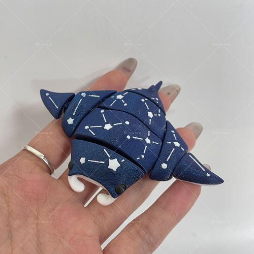 海洋风立体3D打印星空蝠鲼钥匙扣