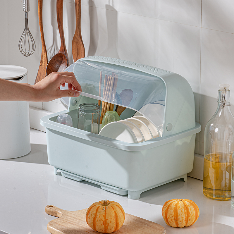 厨房沥水带盖放家用小型防尘碗柜