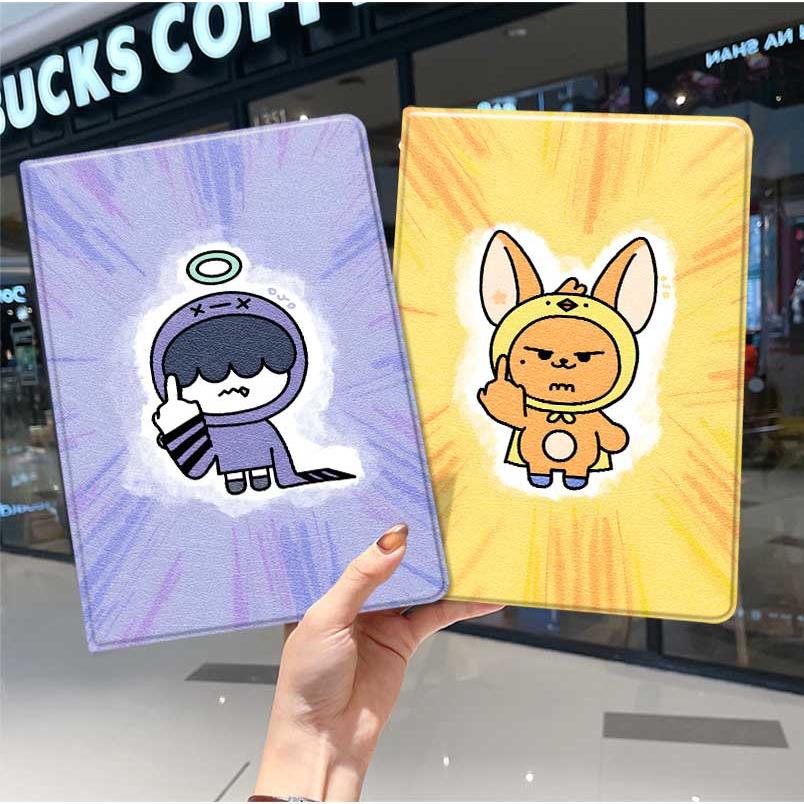没素质的角巴兔华为平板matepad11保护套5s壳air12创意v8pro8荣耀9m6外壳5小米7三折6pro适用7s红米kpad2024