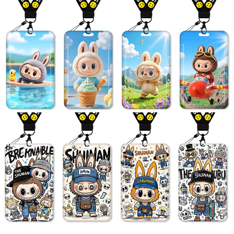 LABUBU拉布布卡套高颜值ins风饭卡校园卡保护套公交卡学生水卡证件小卡片套工作证工牌证件套校牌挂绳高级感