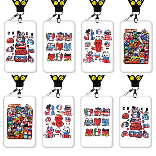 CountryHumans国拟ch俄瓷美英法五常周边卡套饭卡校园卡公交卡学生水卡小卡片套工作证工牌证件套校牌挂绳女