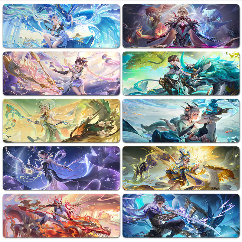 王者荣耀限定皮肤图鼠标垫子超大号电脑键盘办公桌面垫锁边滑鼠垫