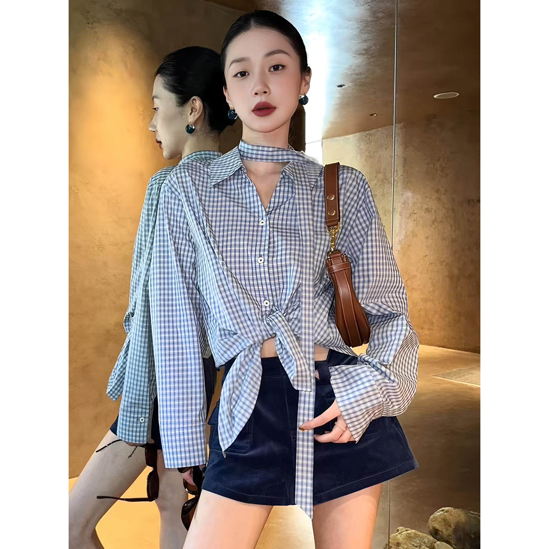 JOYIASS覆古格纹女式长袖衬衫2025新款春秋季衬衫可达奢华高端法