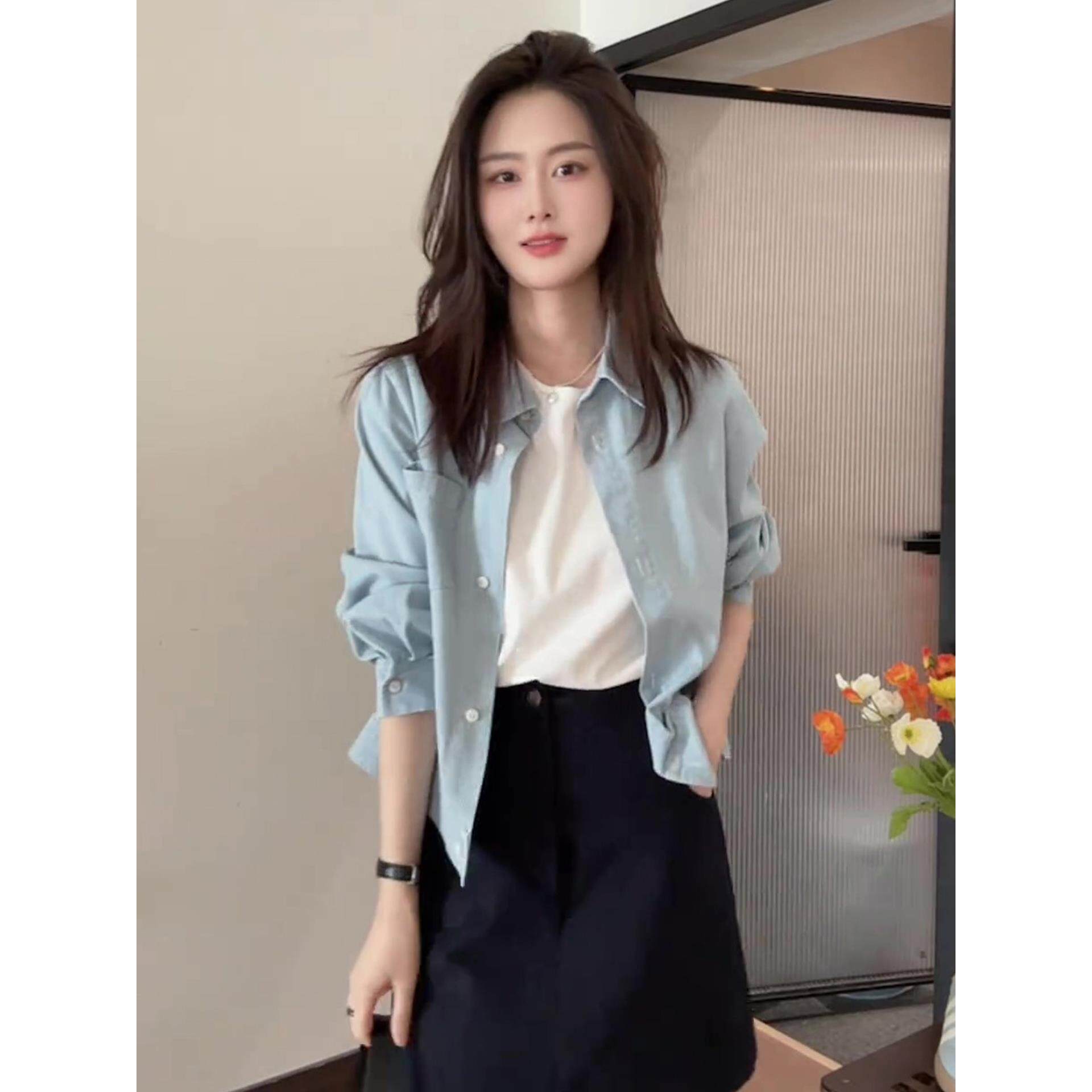 JOYIASS法式条纹长袖衬衫女装薄款2025新款春秋季衬衣外套轻奢高