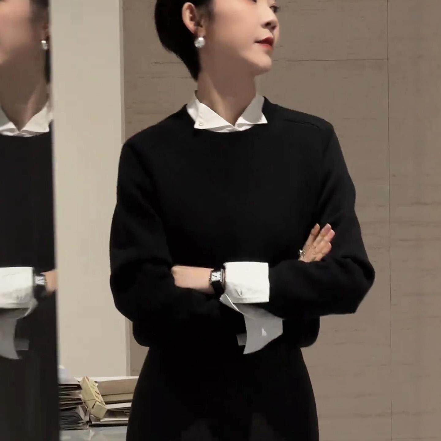 JOYIASS圆领软糯套头毛衣女款2025新款秋冬季高级感内搭时尚洋气