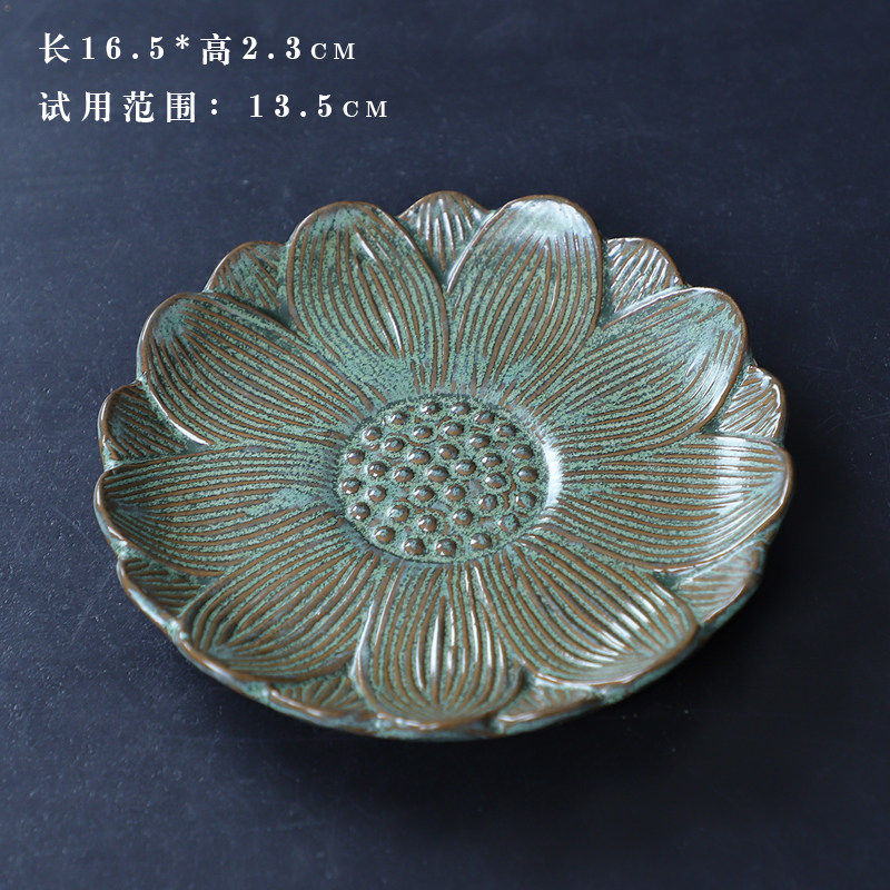 创意陶瓷土培多肉花盆透气莲花花盆带花托铜钱草桌面佛堂花器摆件,鲜花速递/花卉仿真/绿植园艺,花盆,淘宝优惠券,粉丝福利购,淘宝优惠卷