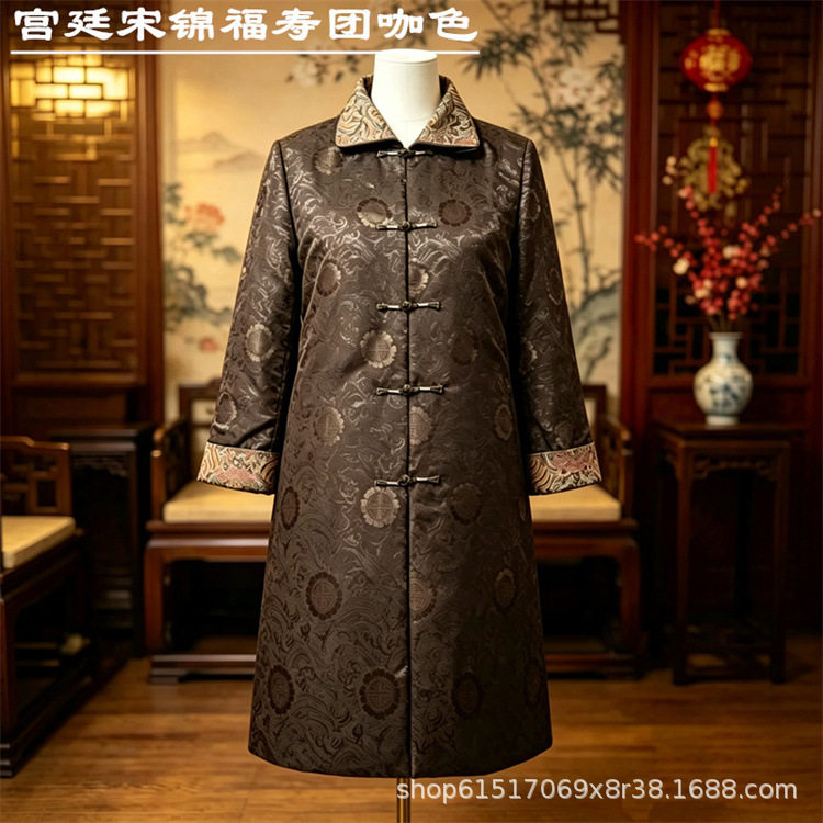 高档宫廷宋锦男款寿服棉袍棉袄棉裤多色天丝寿衣老人冲喜中式服装