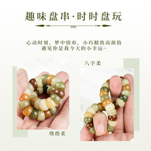 菩提根手串猪大肠文玩佛珠饰品盘玩男女学生党多宝糖果色情侣手链