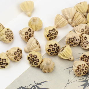 桃木挂件黄杨木莲蓬吊坠DIY手串佛珠配件饰品车挂手机链雕刻木制