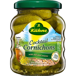 德国冠利酸黄瓜罐头汉堡三明治酱脆嫩小腌酸青瓜俄罗斯俄式酸黄瓜