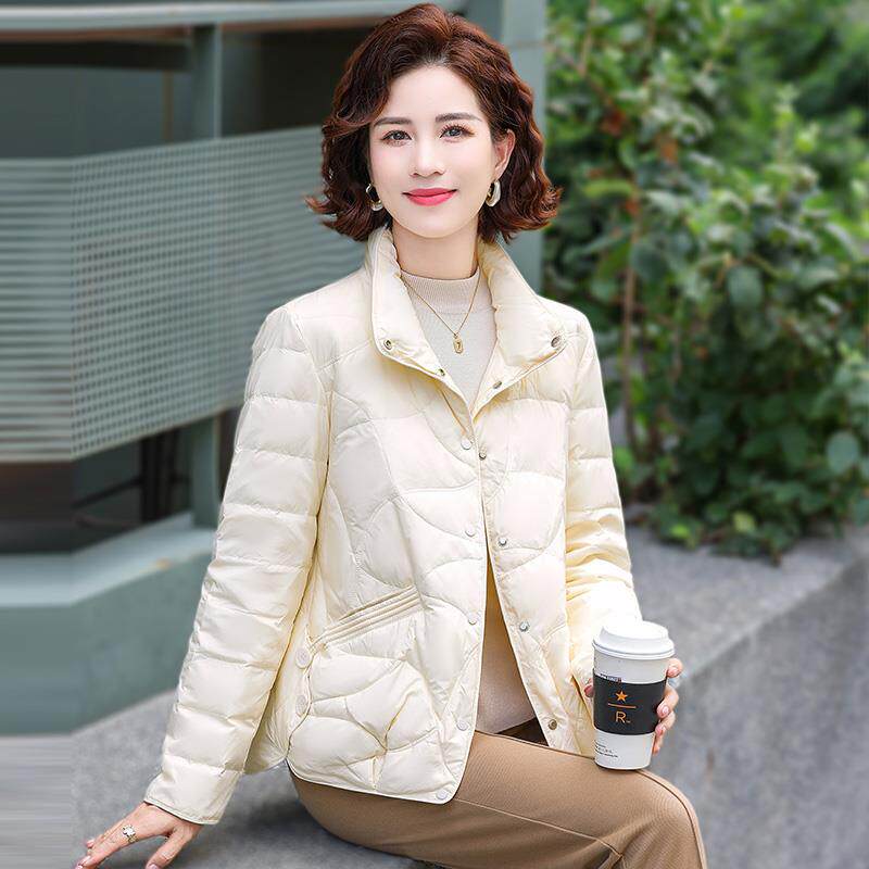 JOYIASS红色轻薄服女2025年冬季新款短款小个子宽松鸭绒袄保暖外