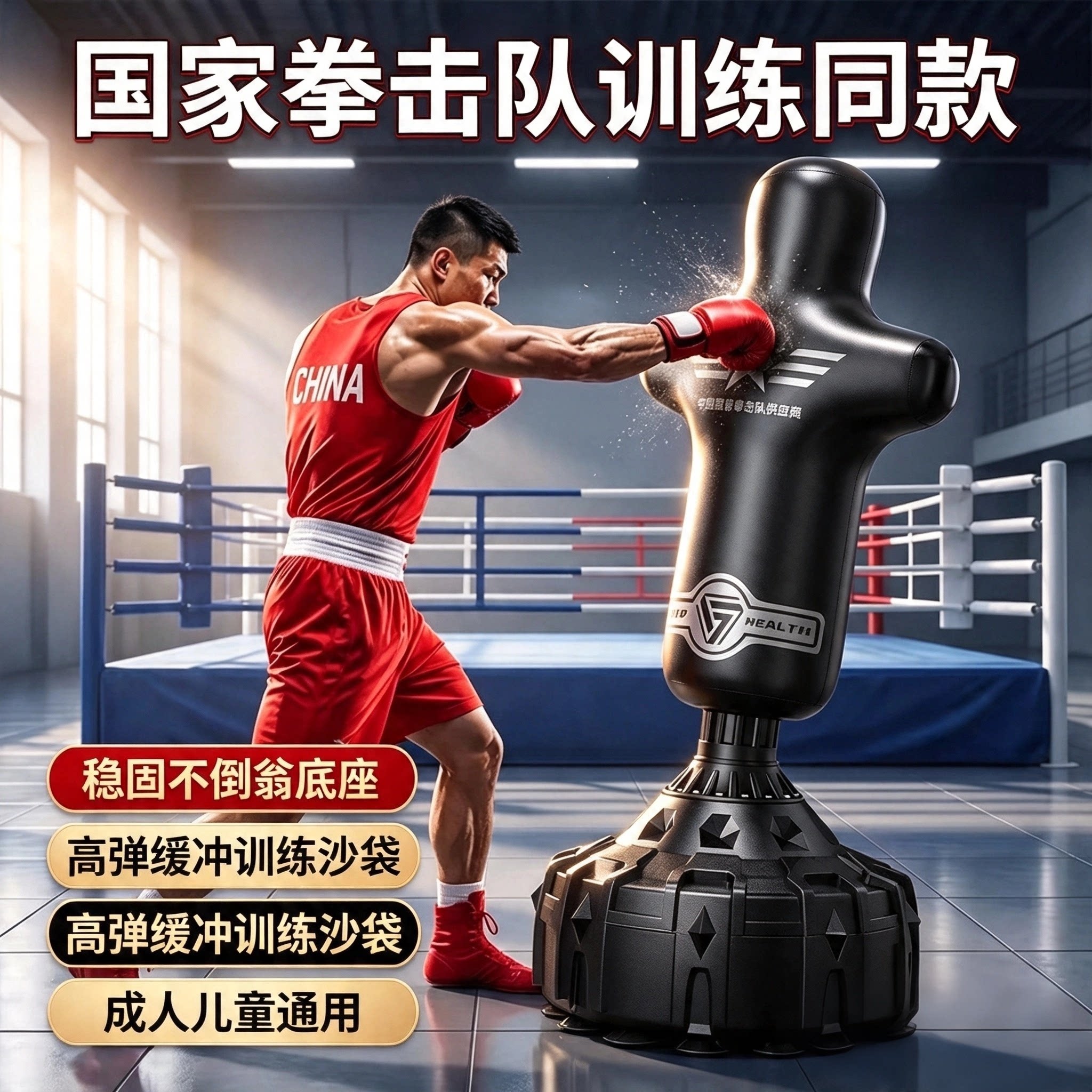 爱倍健仿人形发泄包散打不倒翁拳击沙袋立式发泄包健身运动器材图片