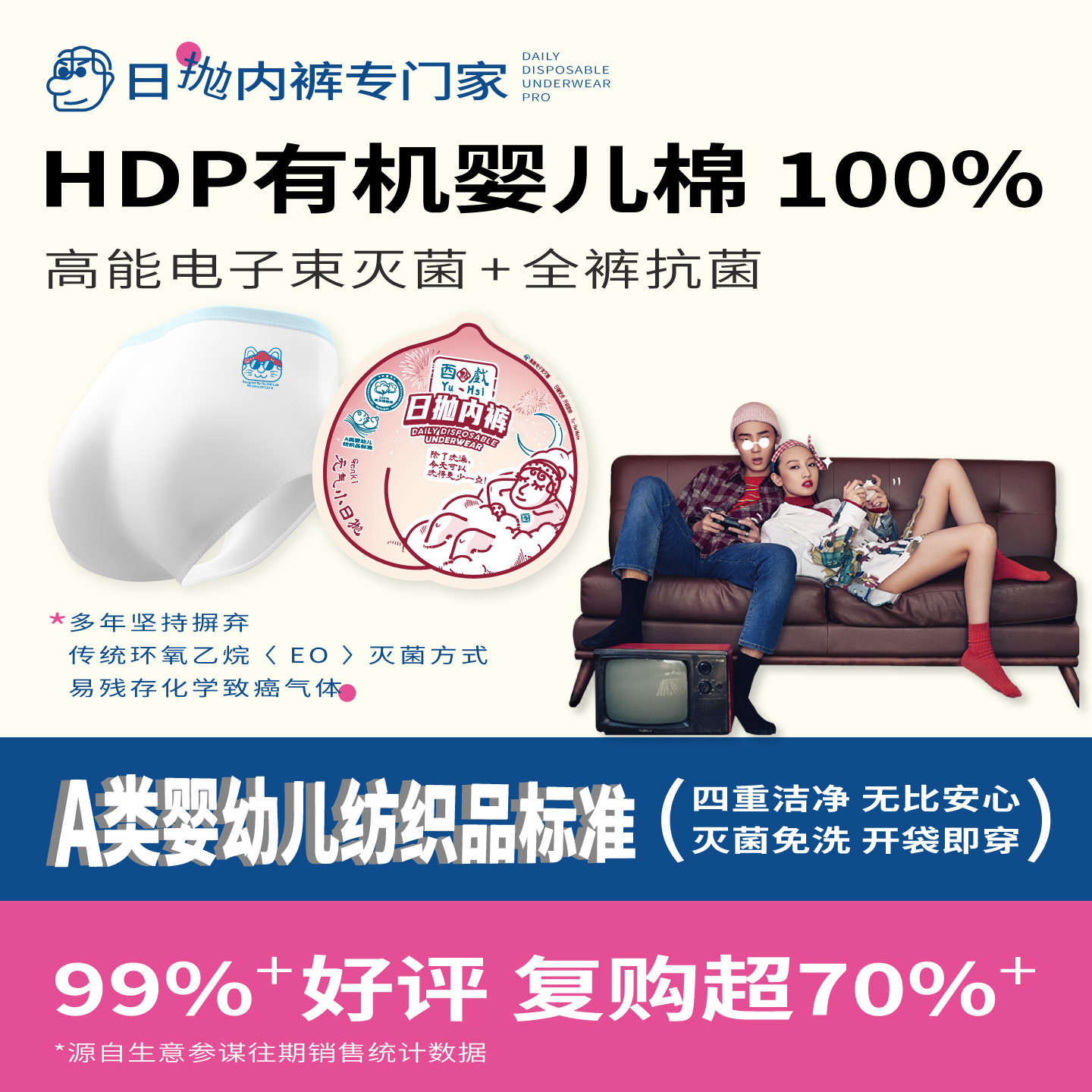 【尝鲜装】一次性内裤日抛女款纯棉无菌免洗旅行短裤独立包装旅游