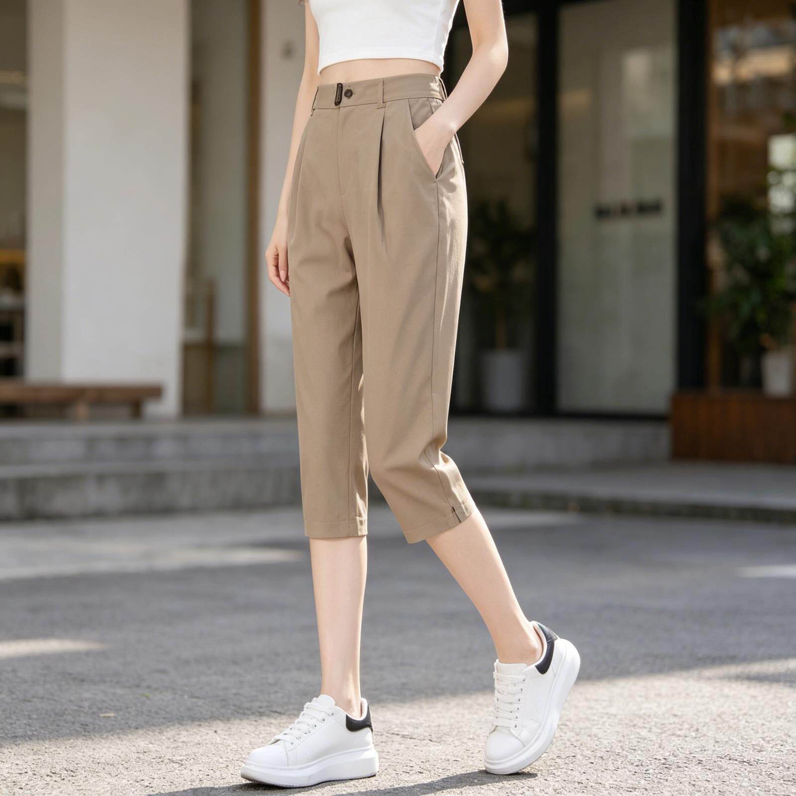 冰丝七分薄款短裤女款夏