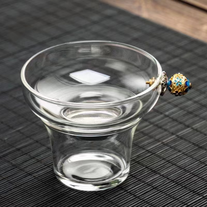 茶宠摆件茶具小和尚玻璃茶漏茶滤泡茶神器茶叶过滤网玻璃打孔配件