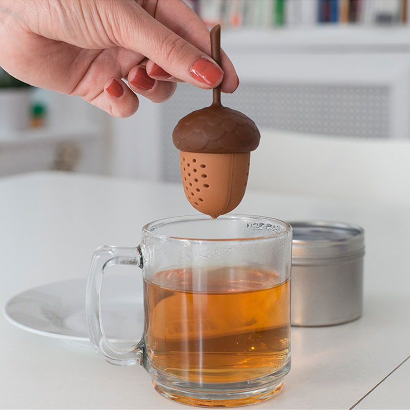 橡子迷你滤茶器办公室创意橡果硅胶茶漏松果泡茶器坚果造型茶滤