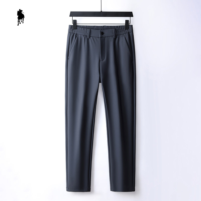 PAOLO GARAGE含羊毛休闲西裤男秋冬新款加绒加厚男士商务休闲裤子