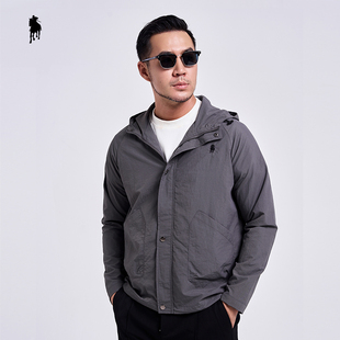 PAOLO GARAGE夹克男2025秋冬新款连帽商务休闲外套薄款高级感上衣