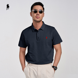 PAOLO GARAGE男士翻领短袖T恤2025夏季新款纯棉POLO衫透商务上衣
