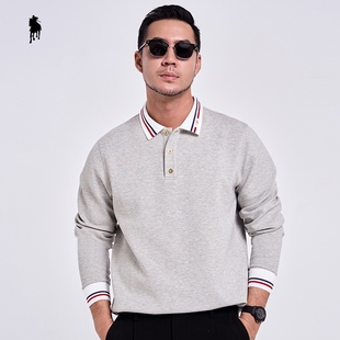 新款 PAOLO 男条纹商务休闲2025秋季 GARAGE长袖 撞色上衣T恤 POLO衫