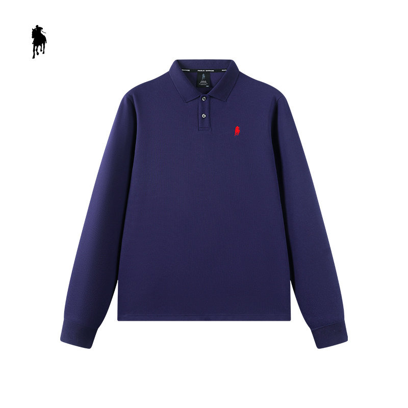 PAOLO GARAGE长袖POLO衫男2025秋冬新款商务休闲翻领卫衣长袖体恤