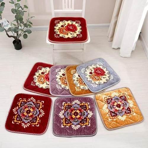 加厚防滑餐厅办公室椅子垫毛绒