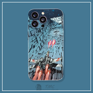 星球大战X翼战斗机雅汶战役漫画风手机壳适用于iPhone14promax苹果12mini华为mate40 K60 nova9三星s23小米13
