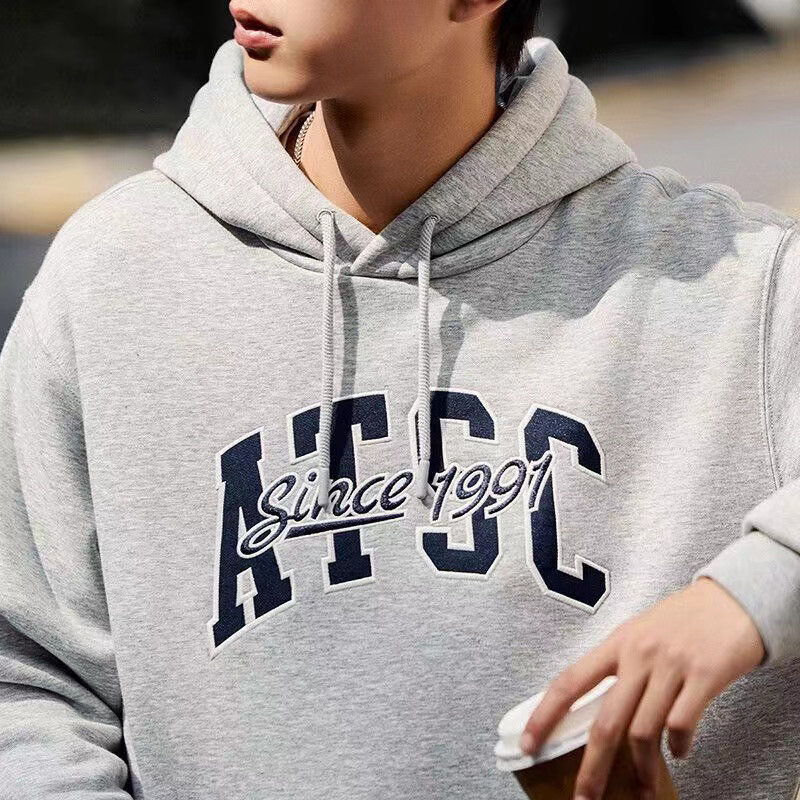 安踏加绒连帽卫衣男冬季新款字母