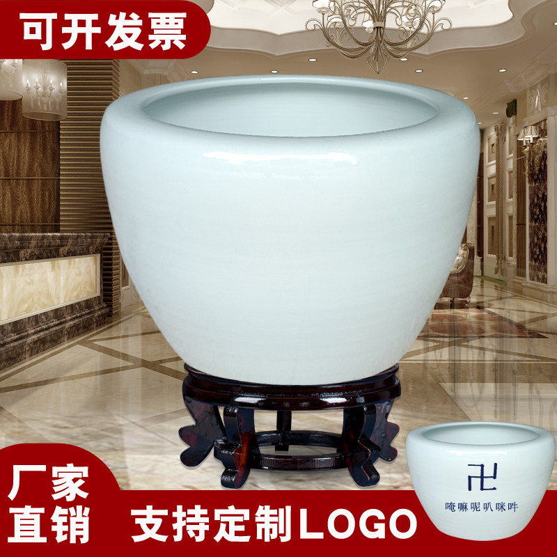 景德镇陶瓷大缸纯白色养金鱼缸乌龟锦鲤庭院种树特大号睡莲荷花盆