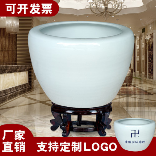 景德镇陶瓷大缸纯白色养金鱼缸乌龟锦鲤庭院种树特大号睡莲荷花盆