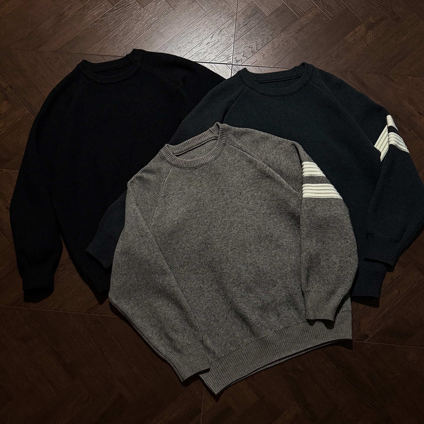 Ntalk 条纹撞色高级复古感套头毛衣男秋冬针织衫百搭氛围感上衣