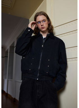 Ntalk 巴伯尔工艺重磅经纬竹节面料水洗复古肌理感巴恩风夹克外套