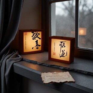 中式古风小夜灯艺术装饰禅意茶室布置桌面氛围灯创意摆件高级小众