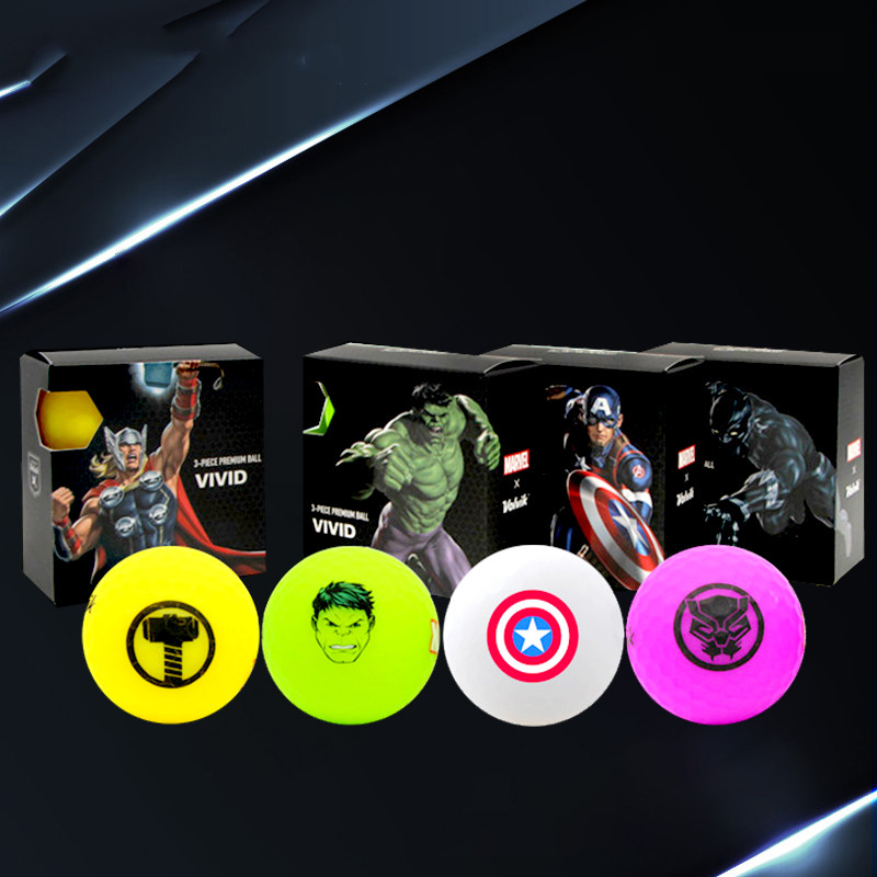 正品 Volvik沃维克VIVID高尔夫彩球哑光三层漫威合作款联名简装款