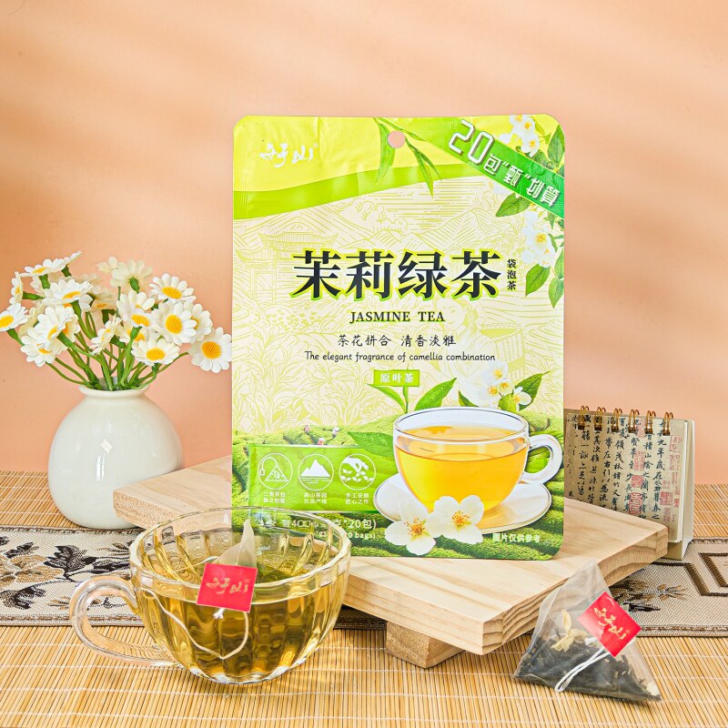 知福茶叶商超同款茉莉绿茶原叶茶袋泡茶三角包方便冲泡
